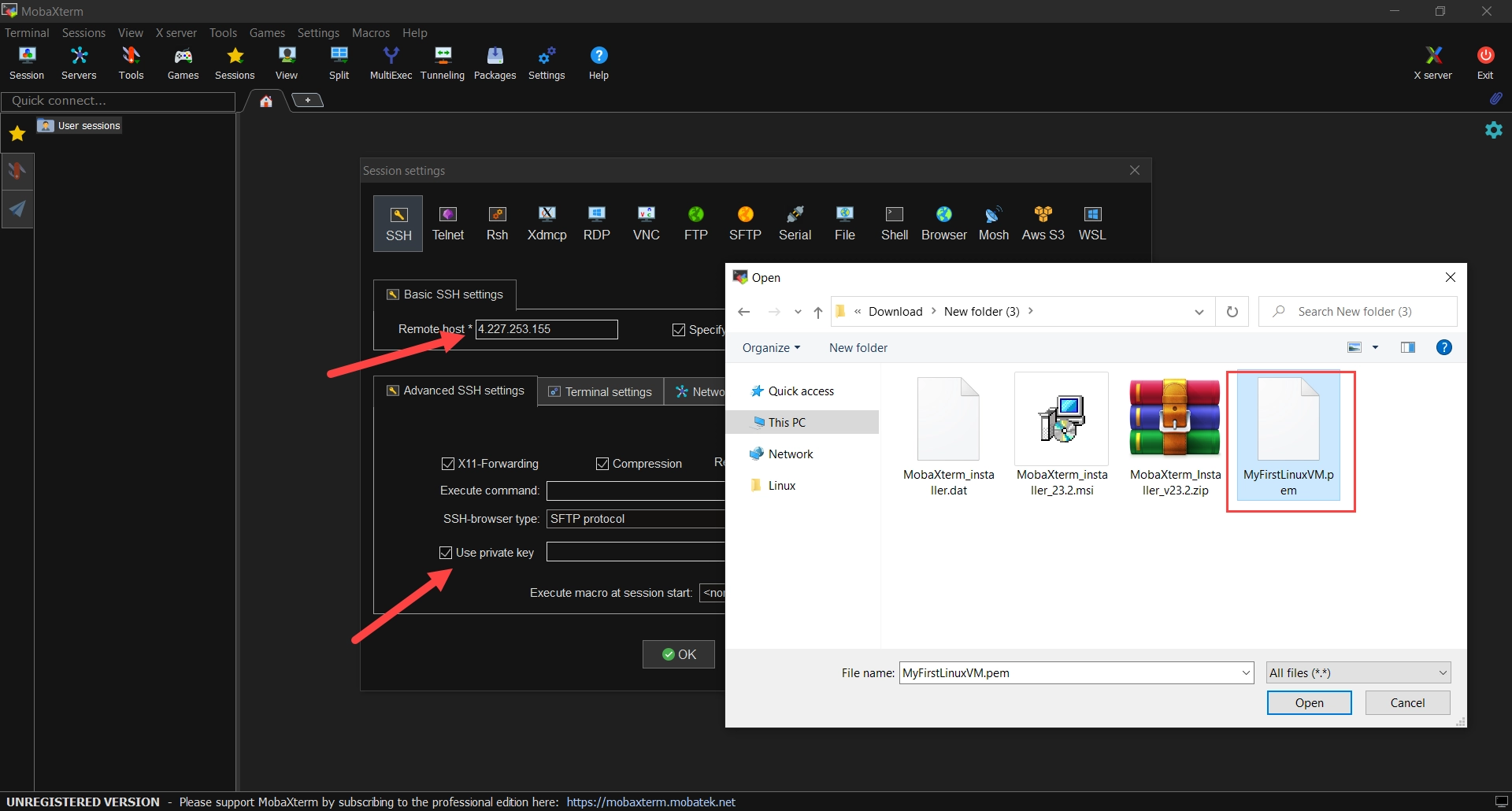 how to connect azure vm using ssh