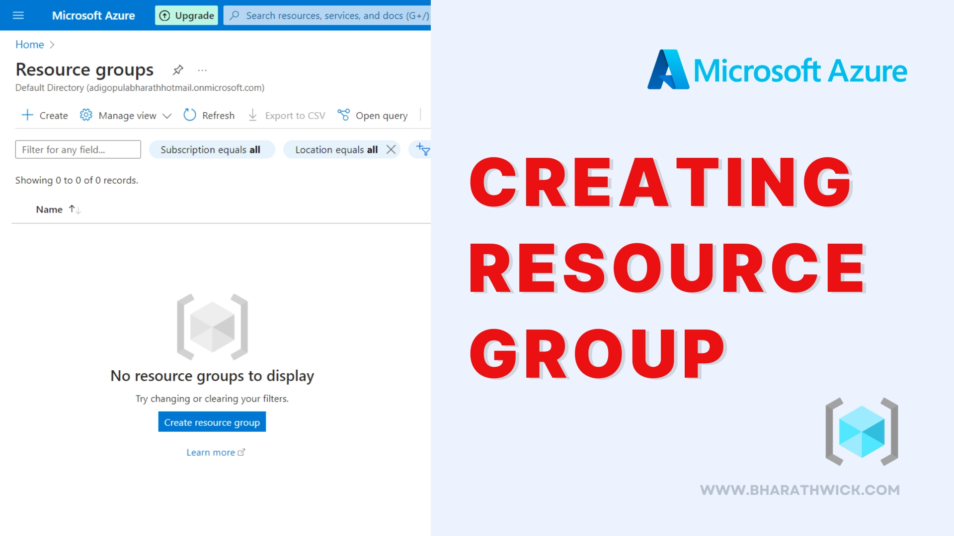 how to create resource group in azure