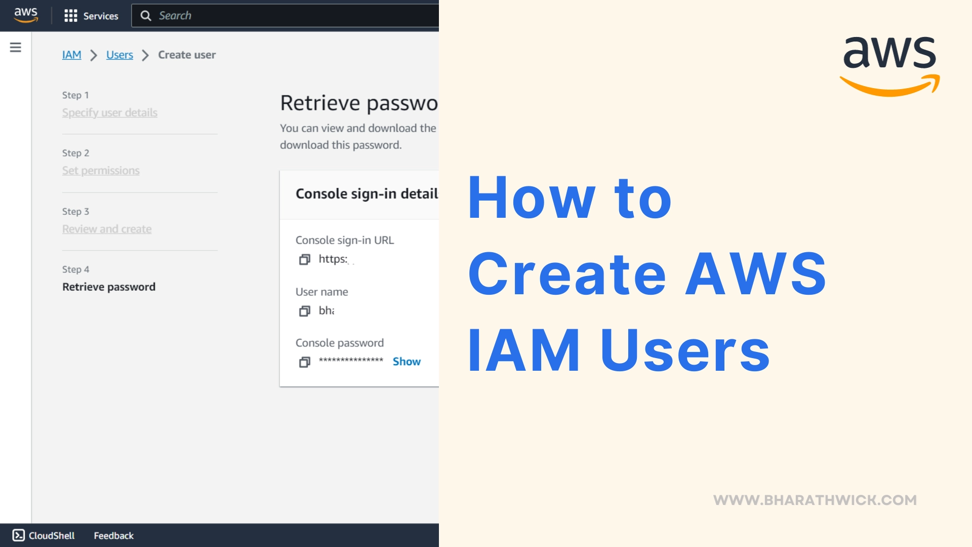 step by step guide to how create aws iam users