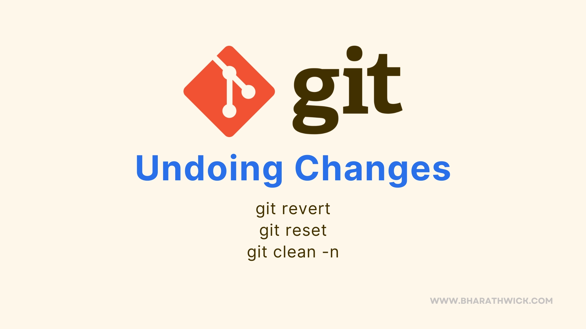 git undo changes commands