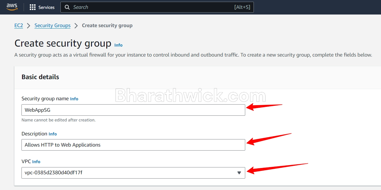 how to create security group in aws